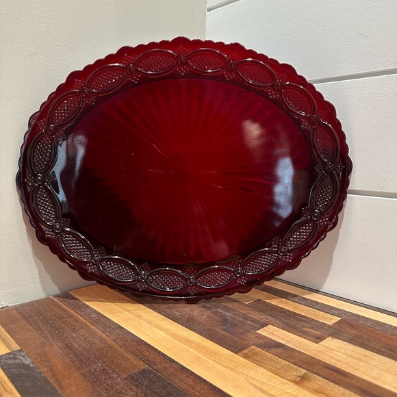 Avon | Kitchen | Vintage Avon Cape Cod Royal Ruby Red Glass Oval Dinner ...
